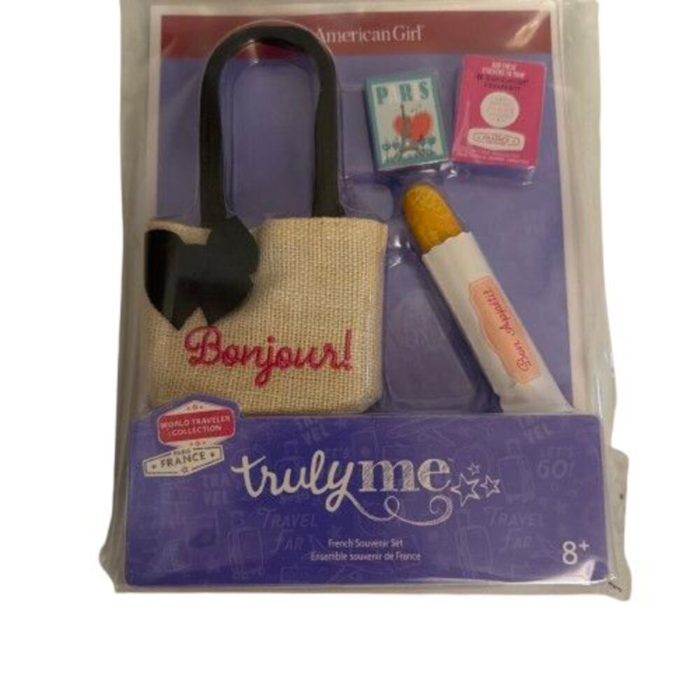 American Girl Truly Me World Traveler France Souvenir Set Paris Bag NIB 18" Doll